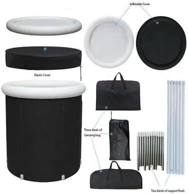 BIG DIPPER ICE BATH (XXL) Portable Tub for Cold Water Therapy Recovery/Training - Premium Ice Bathtub with Lid for Athletes Cold Plunge (Black)