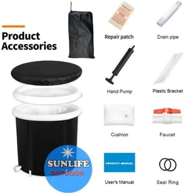 BIG DIPPER ICE BATH (XXL) Portable Tub for Cold Water Therapy Recovery/Training - Premium Ice Bathtub with Lid for Athletes Cold Plunge (Black)