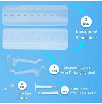 Split AC Deflector Central, AC Vent Deflector Adjustable Windshield 56-102.5 CM Central AC Air Flow Deflector, Universal All AC Split Air Conditioner Deflector, Registers, Grills