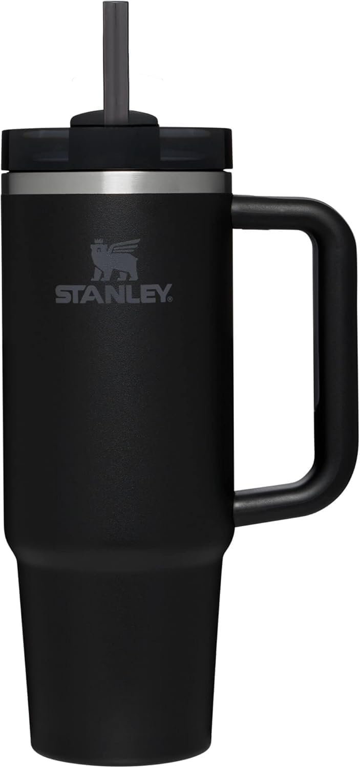 Quencher H2.0 FlowState Stainless Steel Vacuum Insulated Tumbler with Lid and Straw for Water, Iced Tea or Coffee, Smoothie and More Black