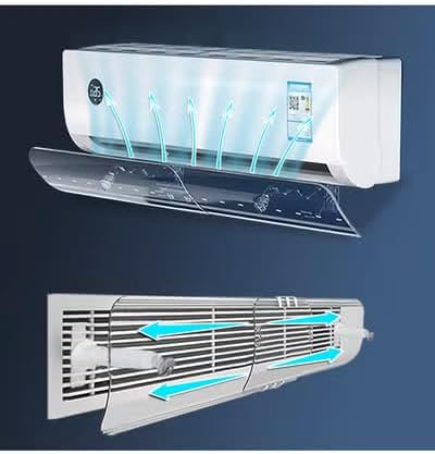 Split AC Deflector Central, AC Vent Deflector Adjustable Windshield 56-102.5 CM Central AC Air Flow Deflector, Universal All AC Split Air Conditioner Deflector, Registers, Grills