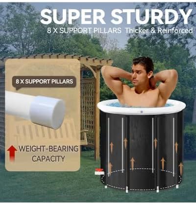 BIG DIPPER ICE BATH (XXL) Portable Tub for Cold Water Therapy Recovery/Training - Premium Ice Bathtub with Lid for Athletes Cold Plunge (Black)