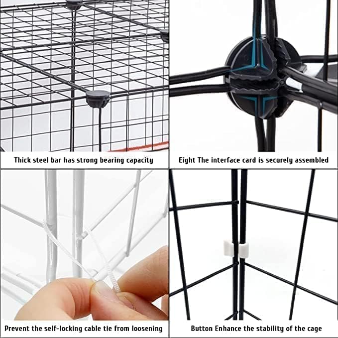 M.A&F's 3 Tier Cat Cage Indoor DIY Pet Playpen Detachable Metal Small Animal Cage Wire Ferret Cage Indoor Cat Kennels for Kitten Puppy Bunny