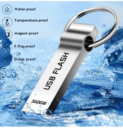 USB Flash Drive 512GB Large Capacity USB Stick 3.0 High Speed Flash Drive Waterproof Memory Stick Portable Thumb Drive for Tablet/PC/Laptop (512.0, GB)