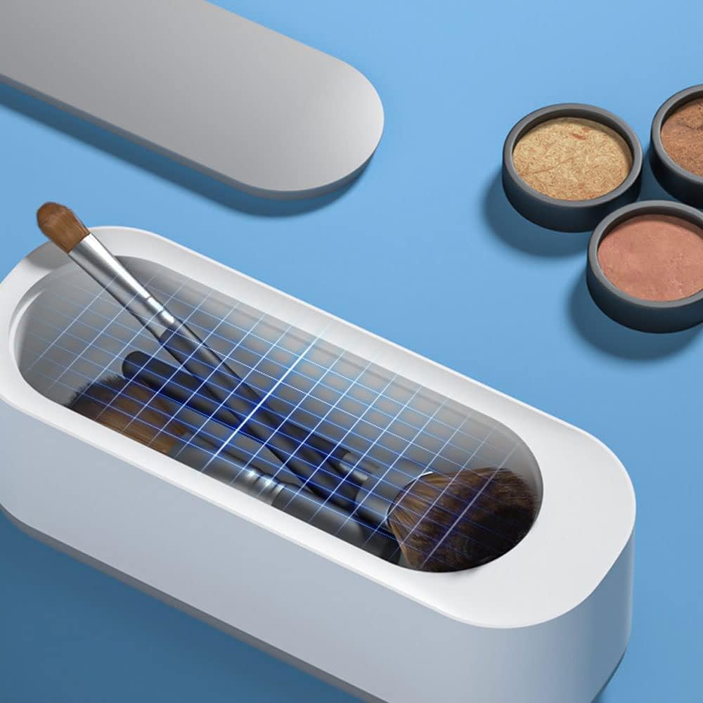 Jewelry Cleaner, Small Professional Ultrasonic Cleaner, Portable Cosmetic Cleaning Machine for Rings, Eyeglasses, Watches, Coins, Tools Razors, Earrings, Necklaces, Cosmetic Brush