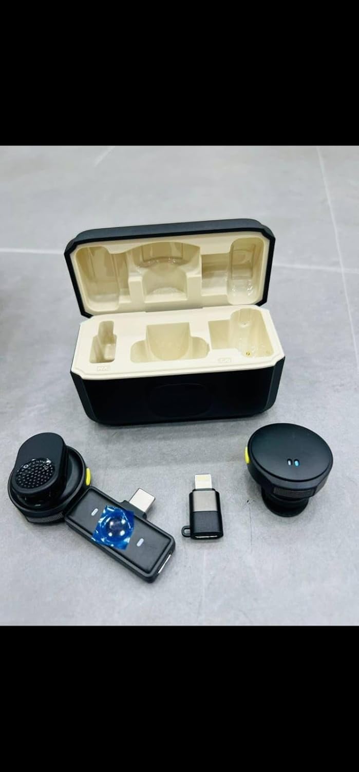 Wireless Lavalier Microphone for iPhone/Android, Mini Lapel Mic with Charging Case, Magnetic Clip, Noise Cancelling, 300FT Range, Condenser Mic for Stream, Vlog, TikTok and YouTube