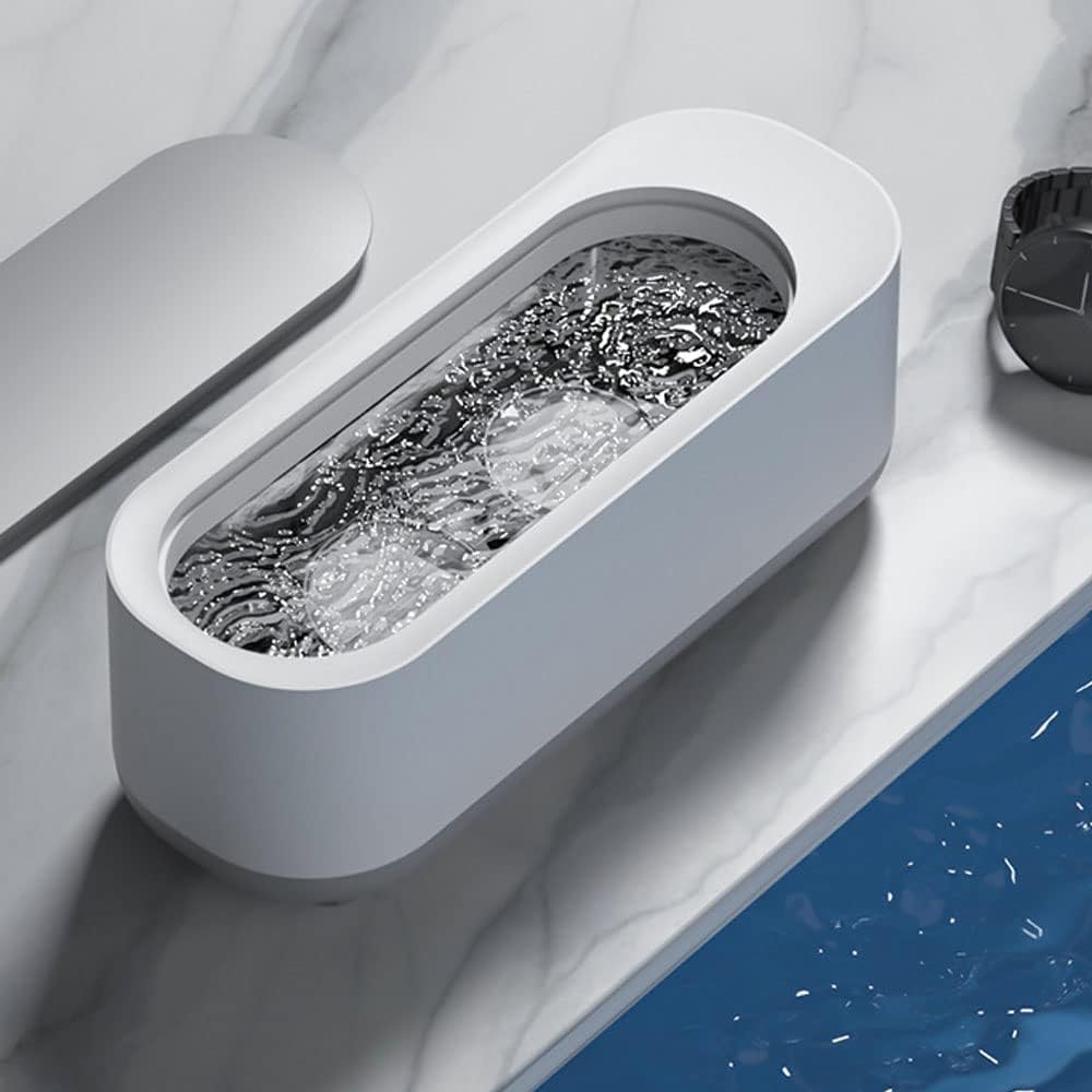 Jewelry Cleaner, Small Professional Ultrasonic Cleaner, Portable Cosmetic Cleaning Machine for Rings, Eyeglasses, Watches, Coins, Tools Razors, Earrings, Necklaces, Cosmetic Brush