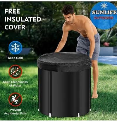 BIG DIPPER ICE BATH (XXL) Portable Tub for Cold Water Therapy Recovery/Training - Premium Ice Bathtub with Lid for Athletes Cold Plunge (Black)