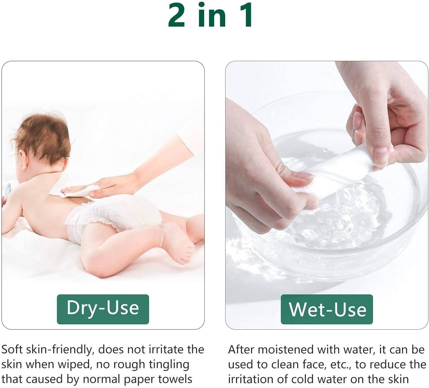4Packs Disposable Face Towel Soft Washcloths Facial Cleansing Cotton Tissue Wet Dry Wipes Makeup Remover Towel for Skincare