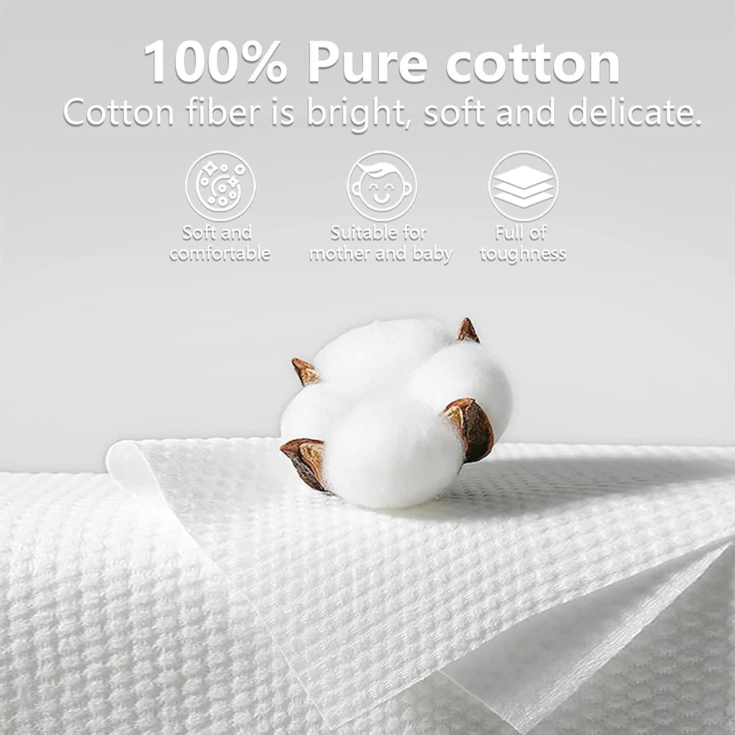 4Packs Disposable Face Towel Soft Washcloths Facial Cleansing Cotton Tissue Wet Dry Wipes Makeup Remover Towel for Skincare