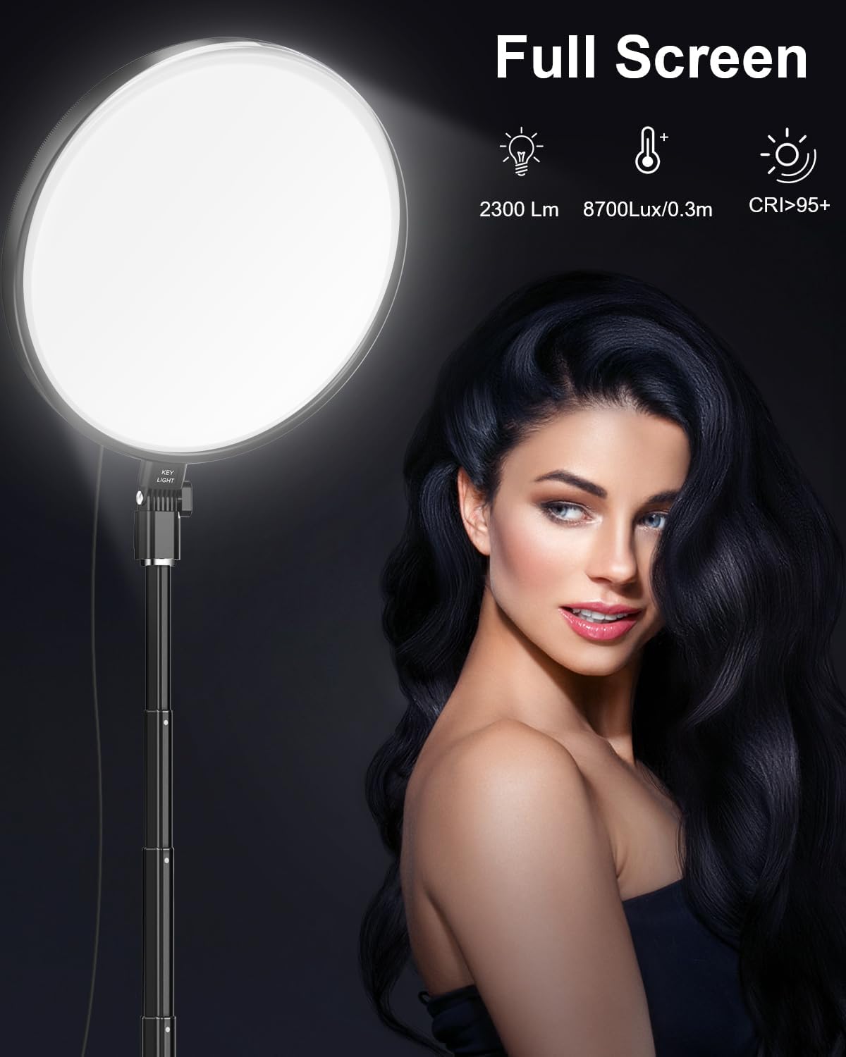 M.A&F's 13" Large Ring Light 79" Stand with Remote & Phone Holder Kit,6500k Dimmable Professional Full-Screen LED Photography Light Soft Light for Video Shooting/Meetings/Podcast/TikTok/Live Streaming
