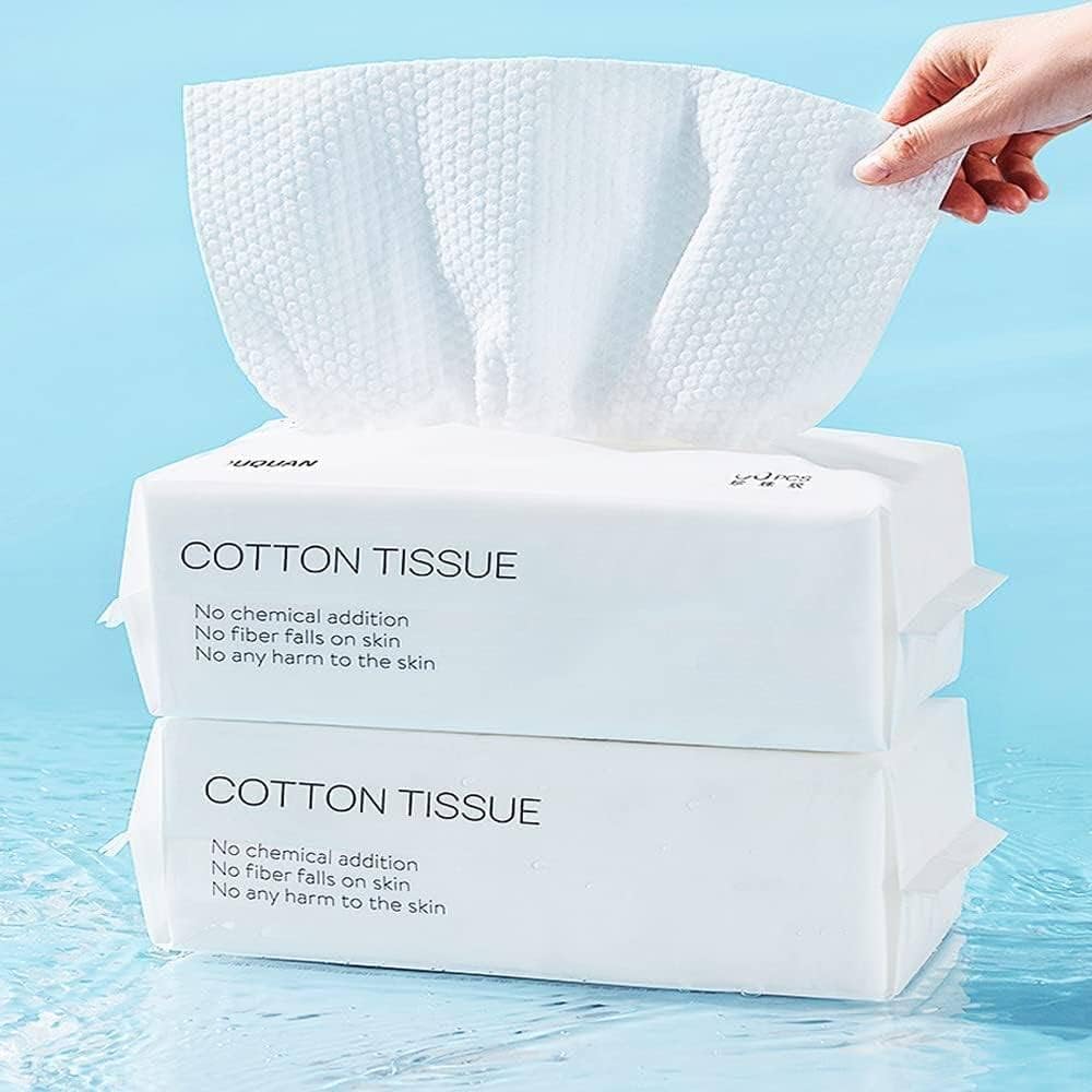 4Packs Disposable Face Towel Soft Washcloths Facial Cleansing Cotton Tissue Wet Dry Wipes Makeup Remover Towel for Skincare