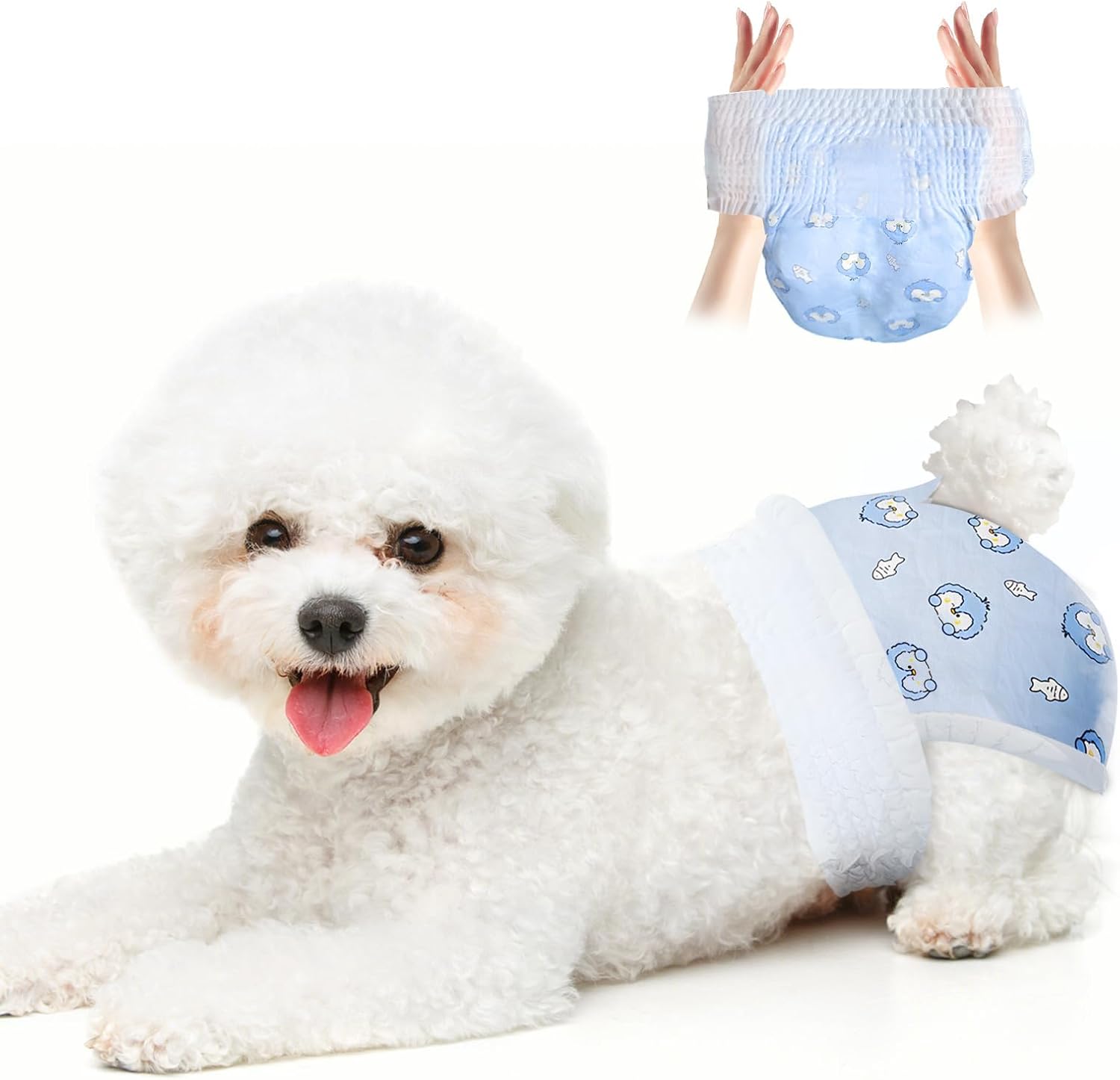Disposable Dog Diapers Absorbent Soft Puppy Doggie Diapers for Female Dogs with Stretchy Waist Puppy Diaper in Heat Period Excitable Urination (M 10PCS)