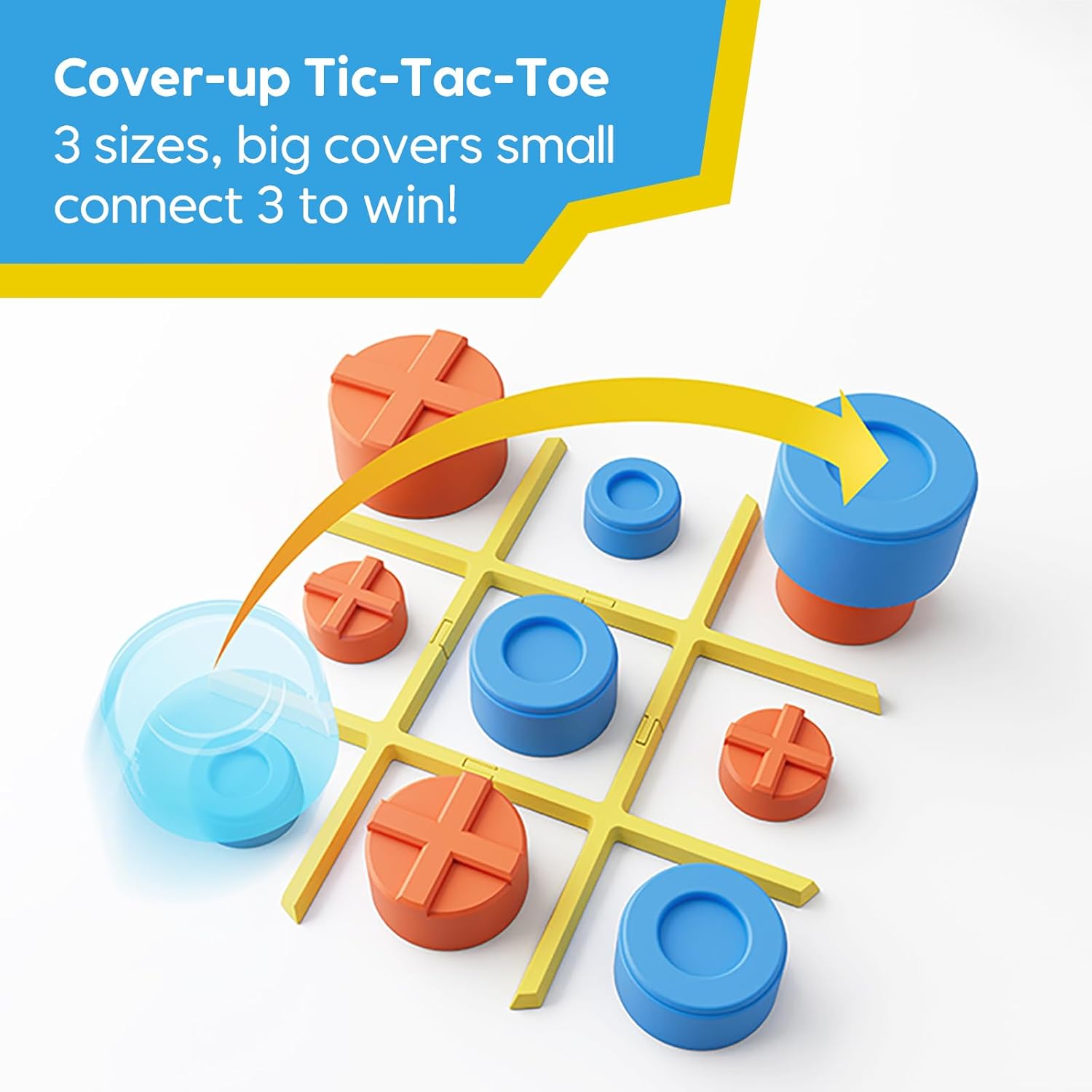 Tic Tac Toe Bolt Game, 3-in-1 Portable Travel Handheld Puzzle Game Console for Memory Growth, Fidget Toys Board Games for Kids and Adults, Birthday Gifts Family Game Night for All Ages