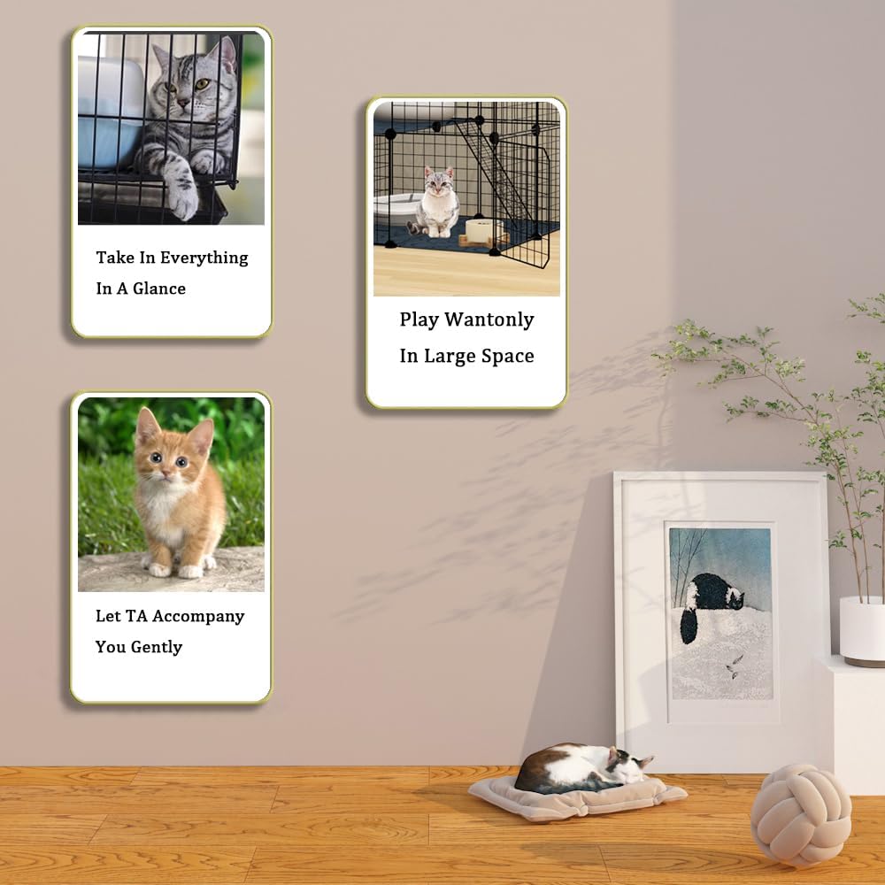 M.A&F's 3 Tier Cat Cage Indoor DIY Pet Playpen Detachable Metal Small Animal Cage Wire Ferret Cage Indoor Cat Kennels for Kitten Puppy Bunny
