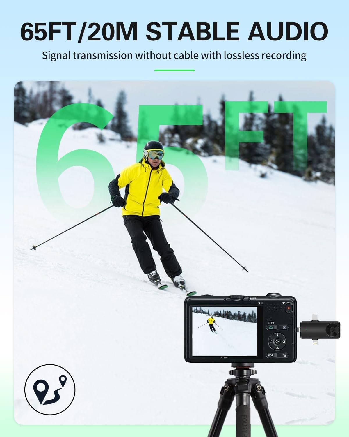 Mini Microphone for iPhone Android Camera iPad USB-C, 4 in 1 Professional Wireless Lavalier Lapel Microphone for Recording, Live Stream, YouTube, Facebook, TikTok, Vlog (2 Pcs)