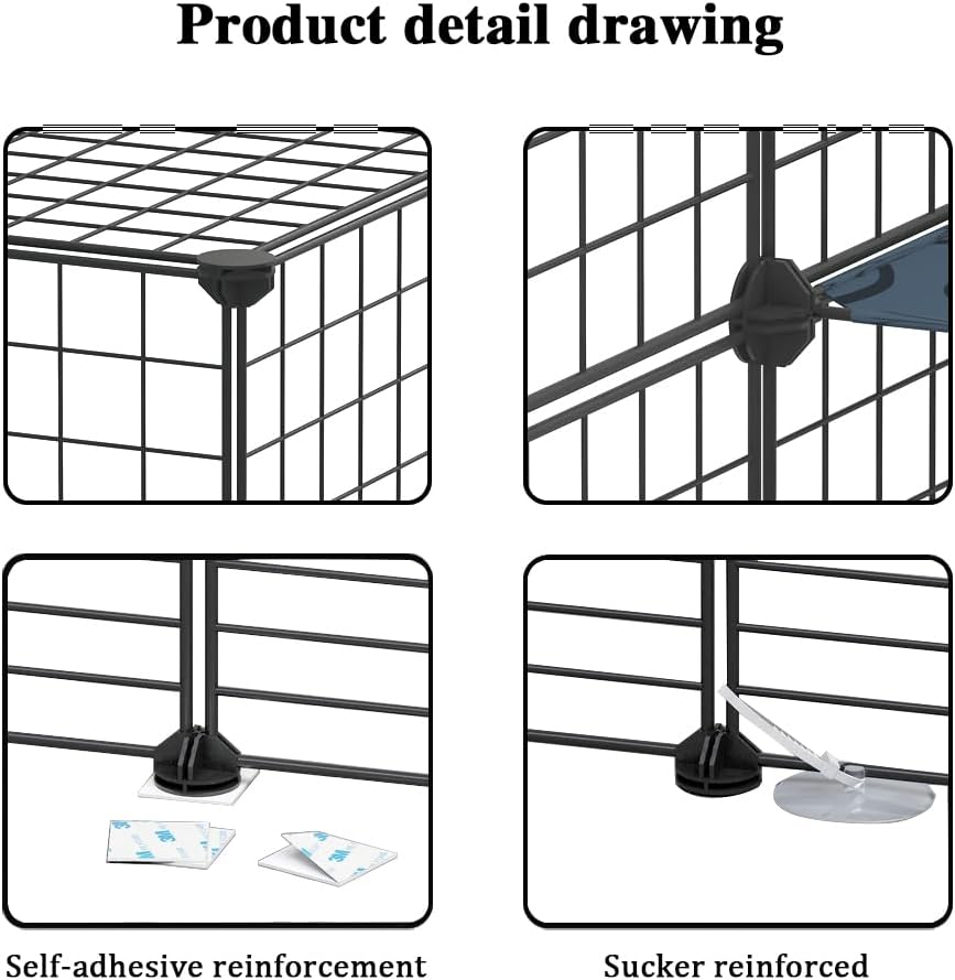 M.A&F's 3 Tier Cat Cage Indoor DIY Pet Playpen Detachable Metal Small Animal Cage Wire Ferret Cage Indoor Cat Kennels for Kitten Puppy Bunny