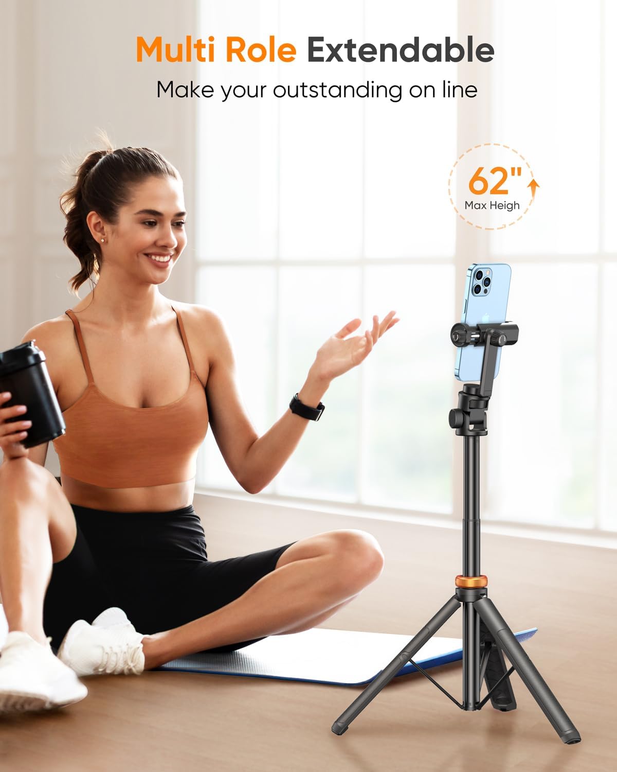 M.A&F's 62 inch" Phone Tripod, Tripod for iPhone & Selfie Stick Tripod with Remote, Extendable Phone Tripod Stand & Travel Tripod, Solidest Cell Phone Tripod Compatible with iPhone/Android