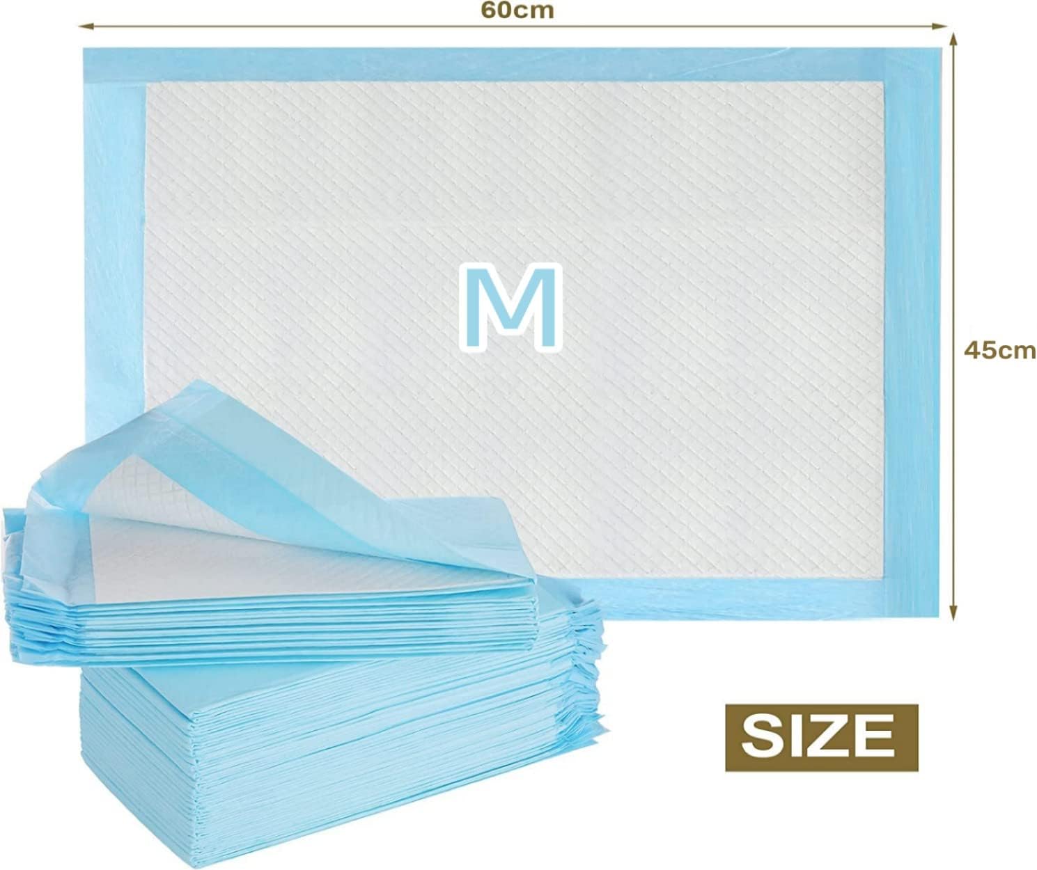 M.A&F's Disposable Absorbent Quick Drying Leak-Proof Pee Pads, Disposable Training Pads For Pets with 5 Highly Absorbent Layers, Puppy Pads For Potty Training For Pets 45X60cm, 50 Pieces