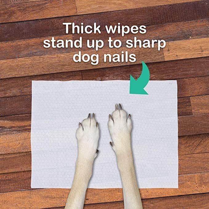 Dog Wipes Cleaning Deodorizing Grooming Wipes Hypoallergenic Puppy Paw Wipes for Doggie Cat Face Body Bult Eye Extra Thick Strong Soft Alcohol Free 8X6 INCH (2 bag=200 pieces)