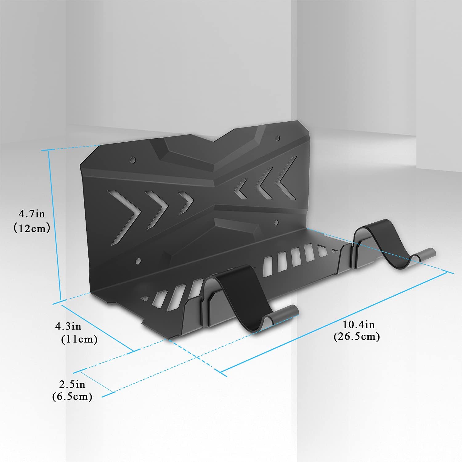M.A&F's Hidden Wall Mount for PS5 - Accessories Playstation 5 Digital/Disc Edition Console Floating Shelf Behind TV, with 2 Detachable Controllers Holder Metal Rack, Solid Iron Stand Kit, Easy Install