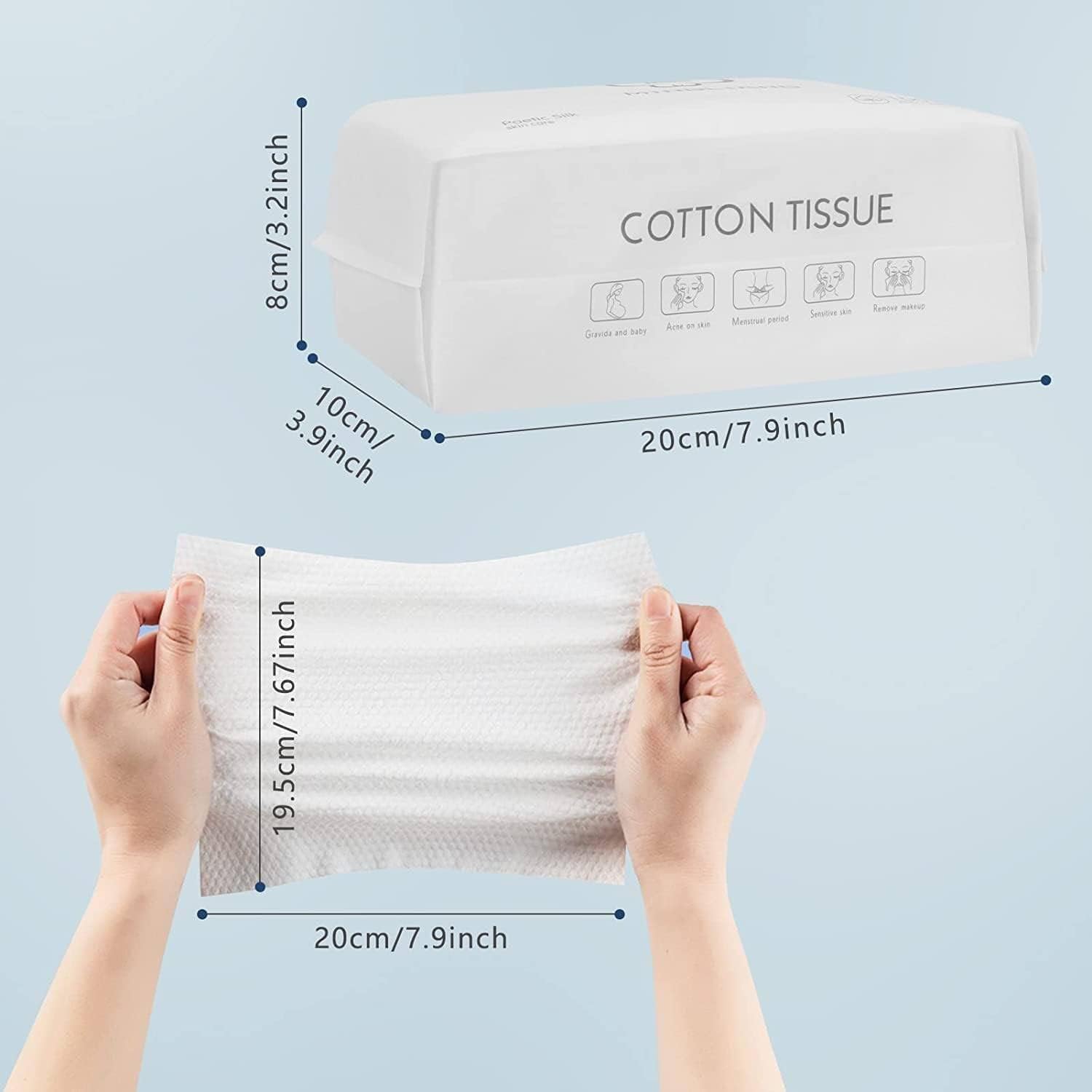 4Packs Disposable Face Towel Soft Washcloths Facial Cleansing Cotton Tissue Wet Dry Wipes Makeup Remover Towel for Skincare