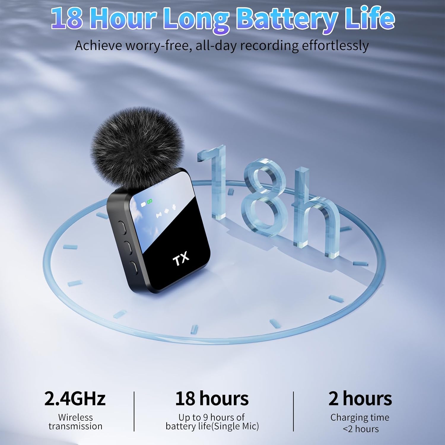 Wireless Lavalier Microphone,3 in 1 Wireless Mic for iPhone/Android/Camera,Mini Bluetooth Microphone Noise Reduction Mic for Record Interview, Vlogging, YouTube, Tiktok