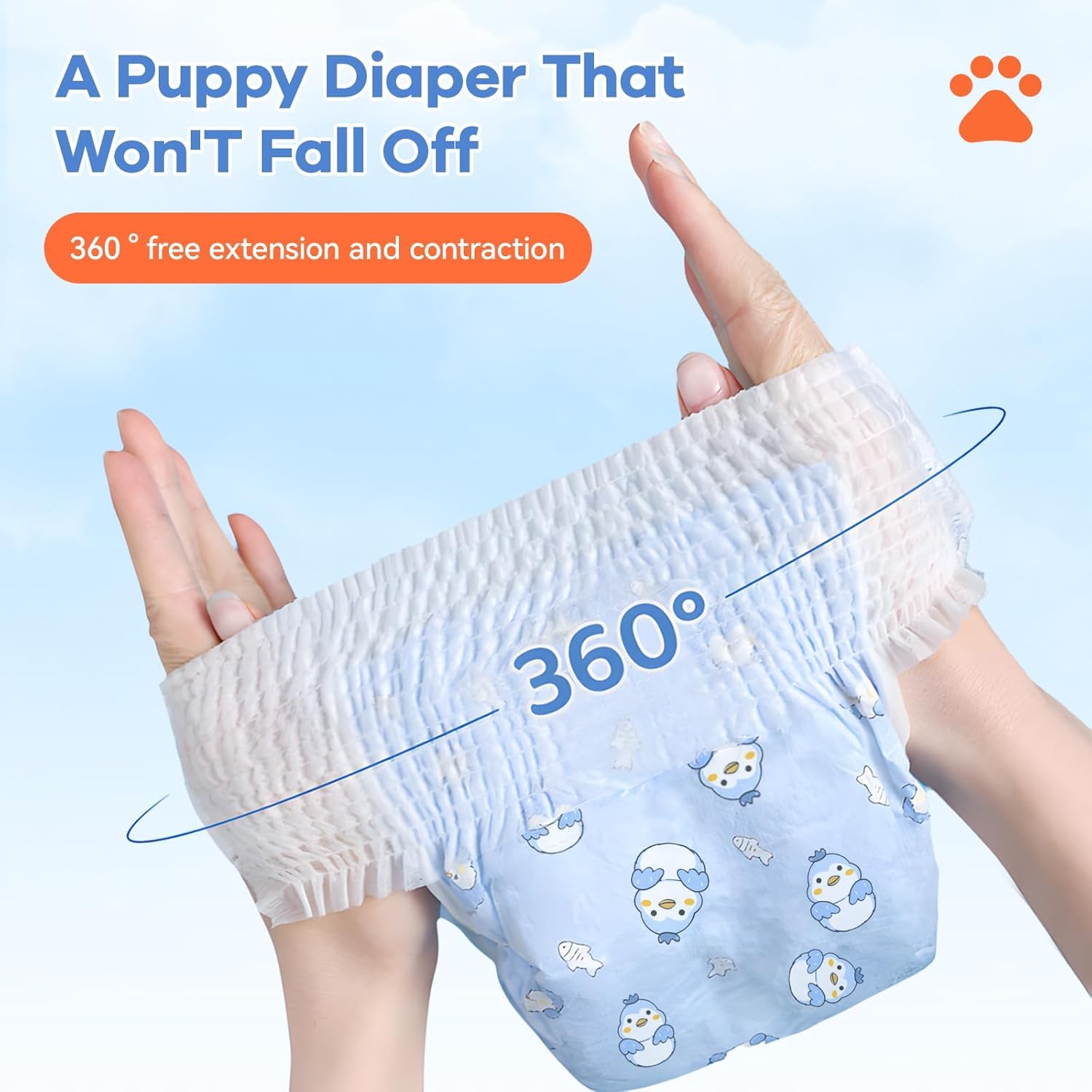 Disposable Dog Diapers Absorbent Soft Puppy Doggie Diapers for Female Dogs with Stretchy Waist Puppy Diaper in Heat Period Excitable Urination (M 10PCS)