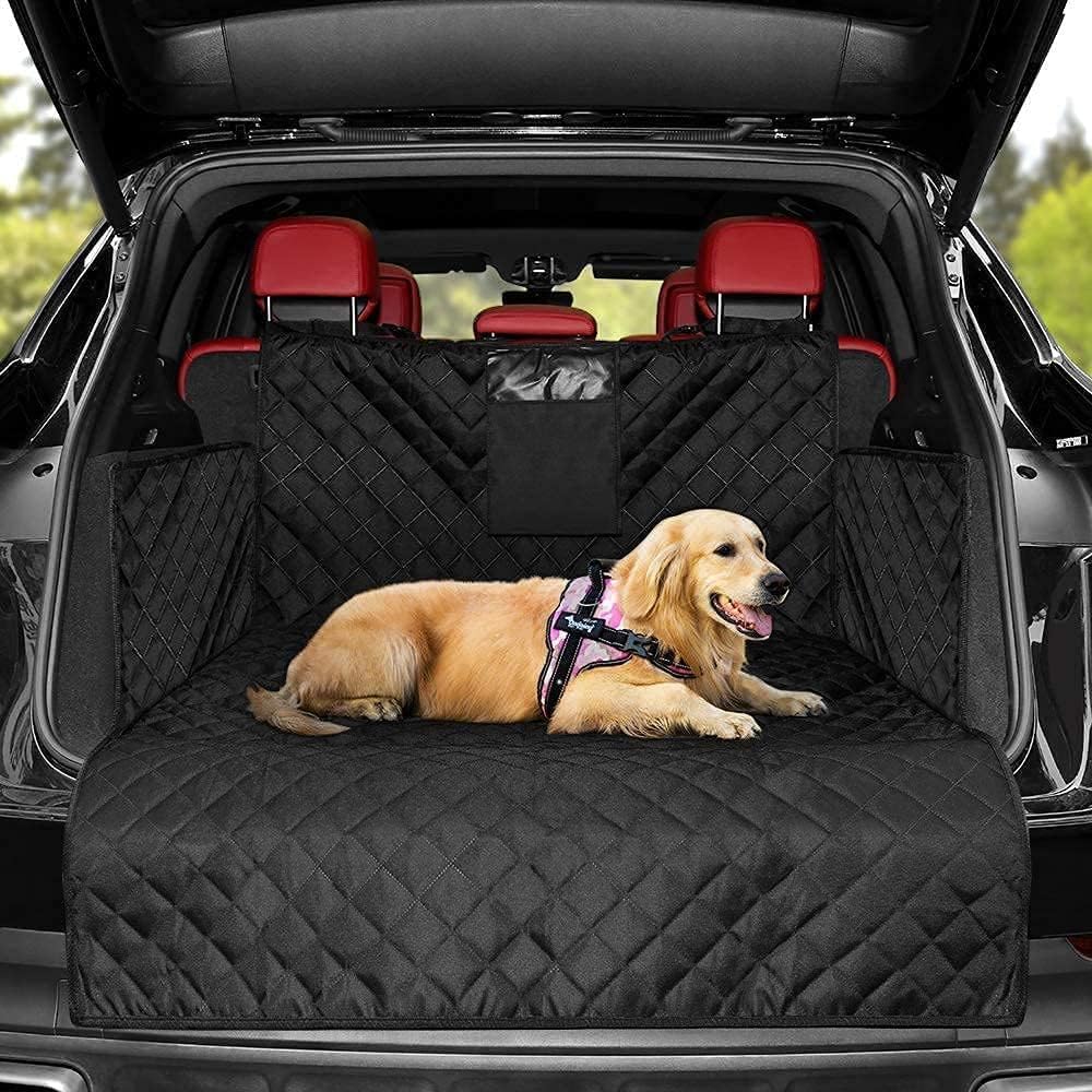 M.A&F's Dog trunk Car Seat Cover, Waterproof and Scratchproof Dog Cover,Anti slip large foot pad double Oxford car backrest cover,Suitable for automobiles SUV、 Small truck with bumper, large size(D)