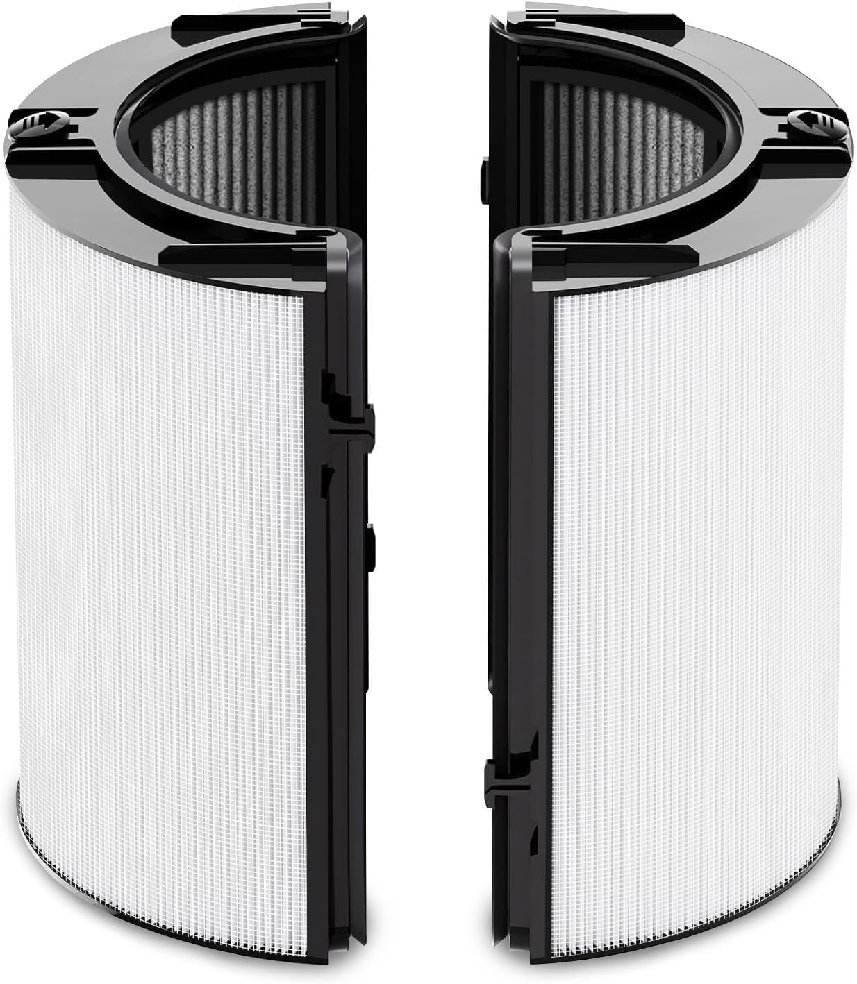 2 in 1 HEPA+Carbon Filter Compatible with Dyson HP04 TP04 DP04 PH04 HP09 TP09 HP07 TP07 HP06 TP06, H13 Grade True HEPA Replacement Filter (Black) (1)