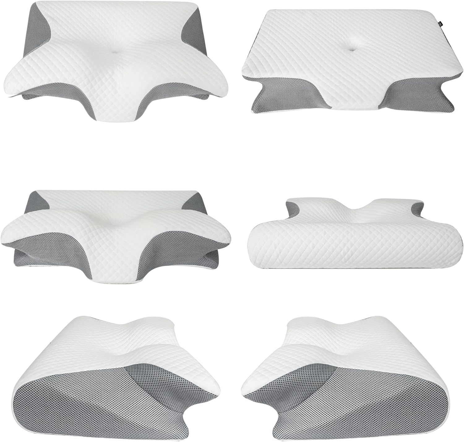 M.A&F's Memory Foam Cervical Pillow, 2 in 1 Ergonomic Contour Orthopedic Pillow for Neck Pain, Contoured Support Pillows for Side Back Stomach Sleepers