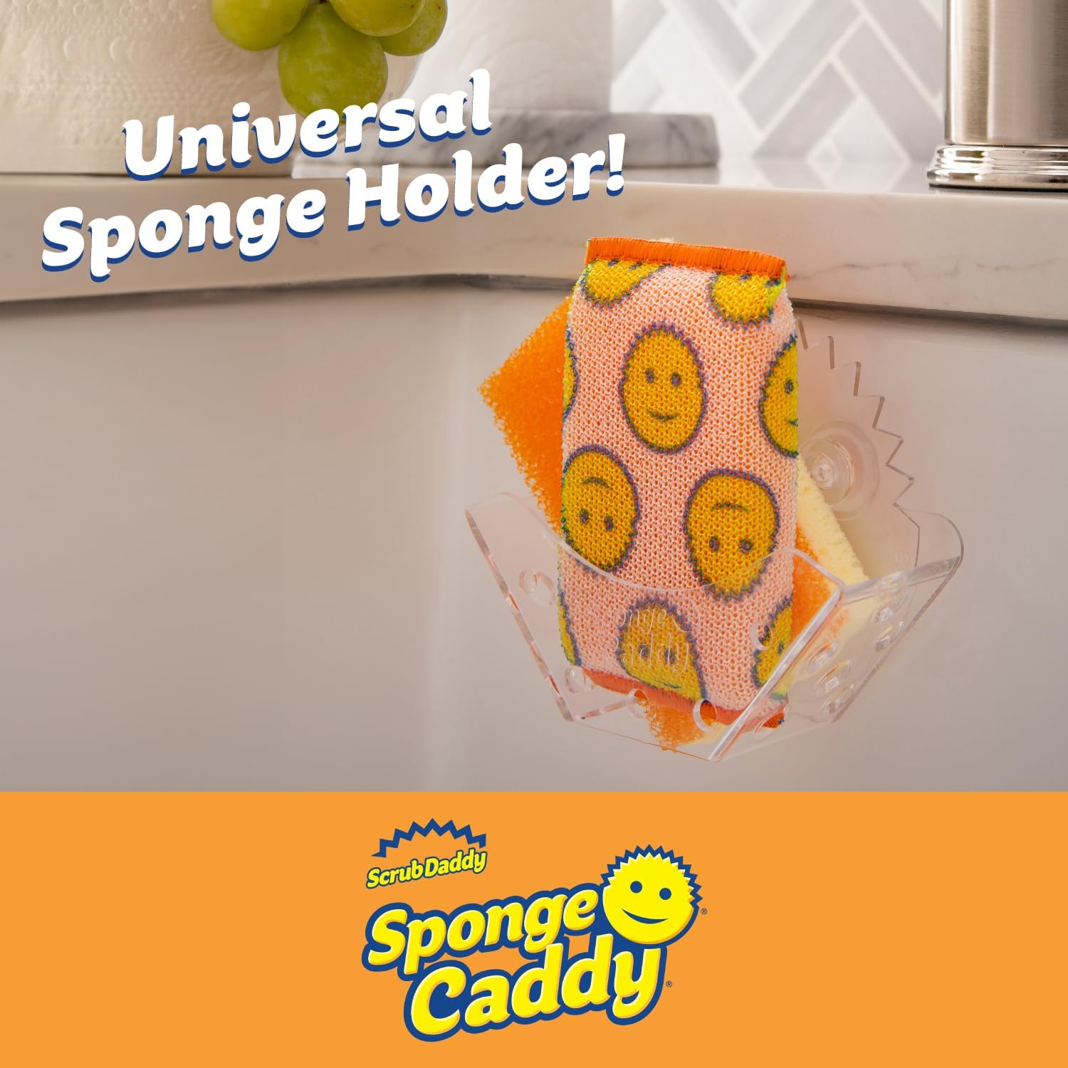 Scrub Daddy Sponge Caddy Holder With Suction Cups And Smart Storage