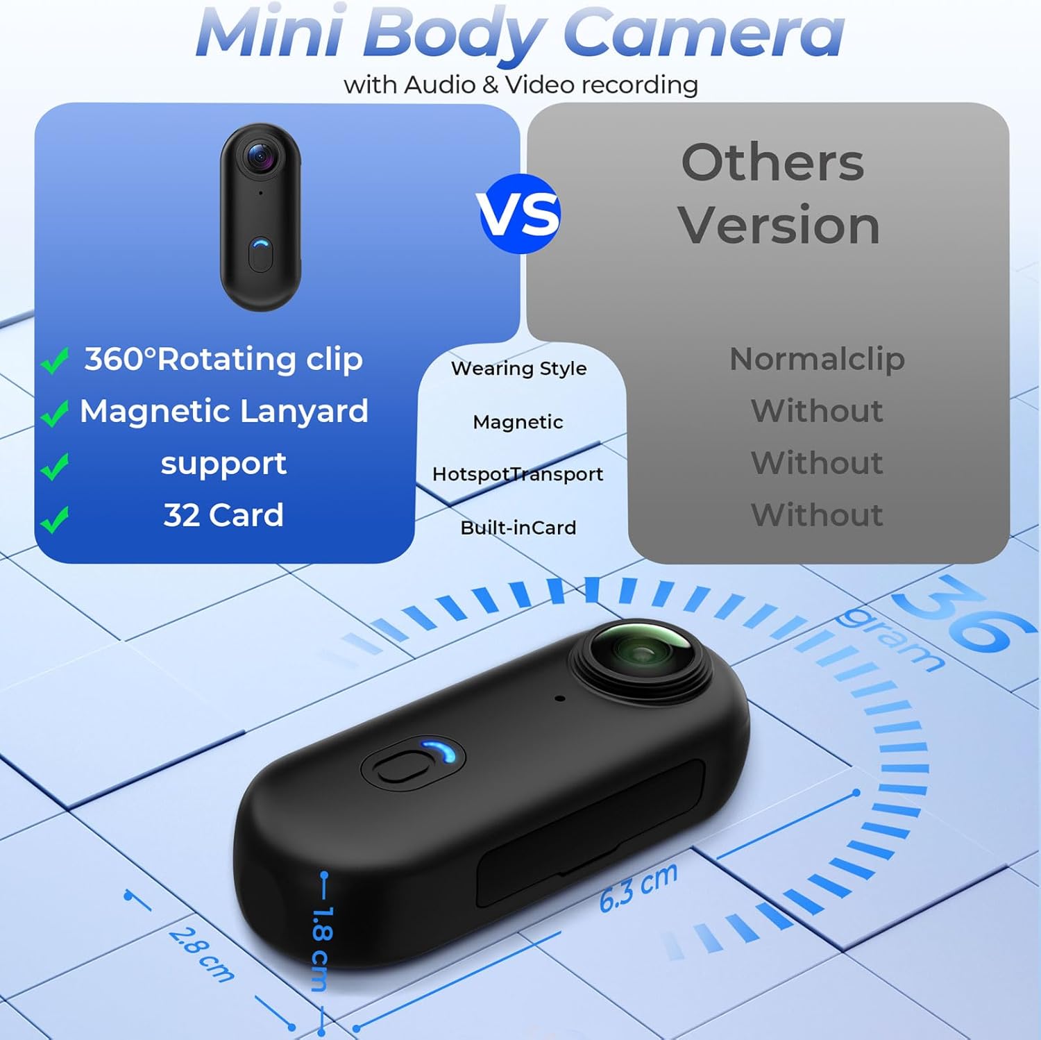 4k Action Camera,Mini Vlogging Camera,Small Body Camera with IPX7 Waterproof,Underwater Camcorder,Hands-Free POV Recording, Helmet Cam for Cycling, Motorcycle(32G Card)