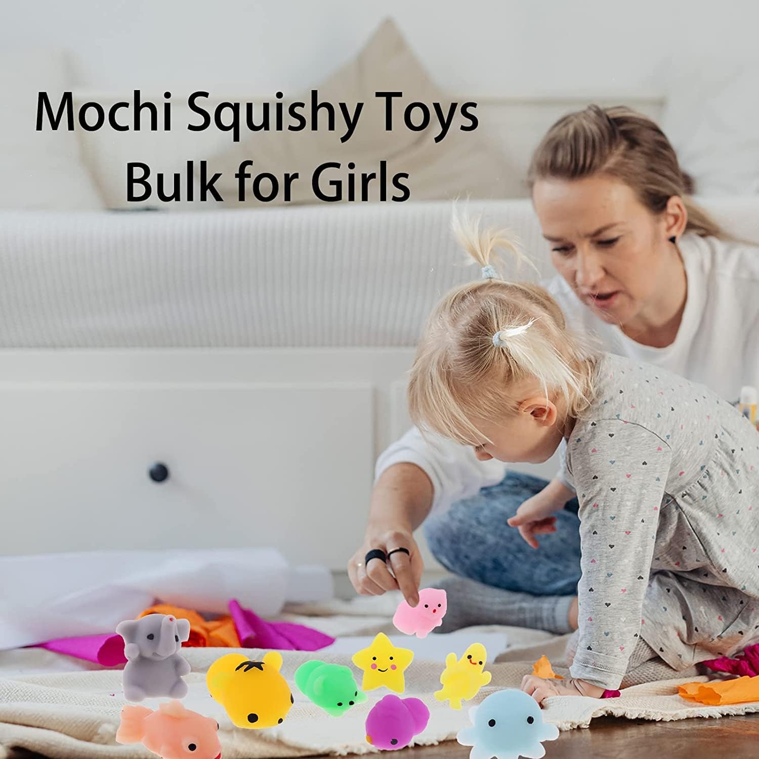 40 Pcs Kawaii Squishies, Mochi Squishy Toys for Kids Party Favors, Mini Stress Relief Toys for Party Favors, Classroom Prizes, Birthday Gift, Goodie Bag Stuffers (Animals)