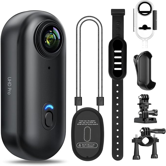 4k Action Camera,Mini Vlogging Camera,Small Body Camera with IPX7 Waterproof,Underwater Camcorder,Hands-Free POV Recording, Helmet Cam for Cycling, Motorcycle(32G Card)