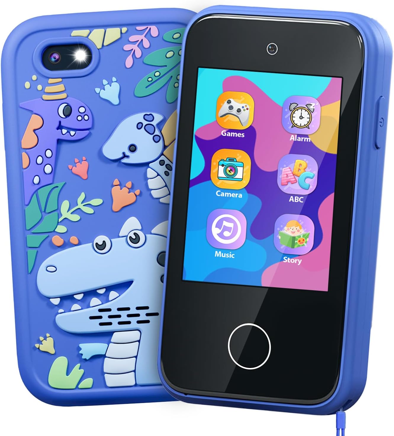 M.A&F's Kids Smart Phone Toys for Boys Ages 3-7 with Dual Camera - Toddler Phone Toys with Learning Games, Travel Toys with MP3 Music Player for Birthday Gifts for 3 4 5 6 7 Year Old Kids (Blue1)
