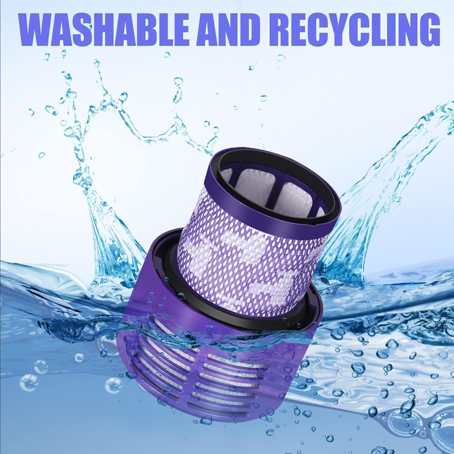 1pc High-Efficiency V10 Filter Replacement for Cyclone vacuum, Hepa Filter Replacements Washable Compatible Cyclone Animal Absolute Total Clean Vacuum Cleaner Dbattery