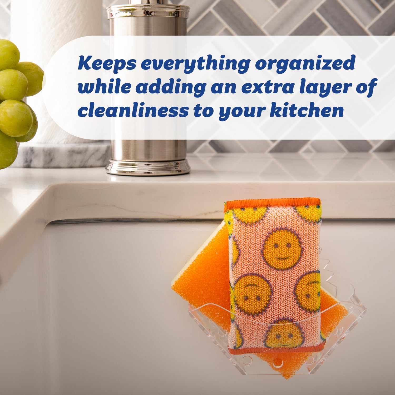 Scrub Daddy Sponge Caddy Holder With Suction Cups And Smart Storage