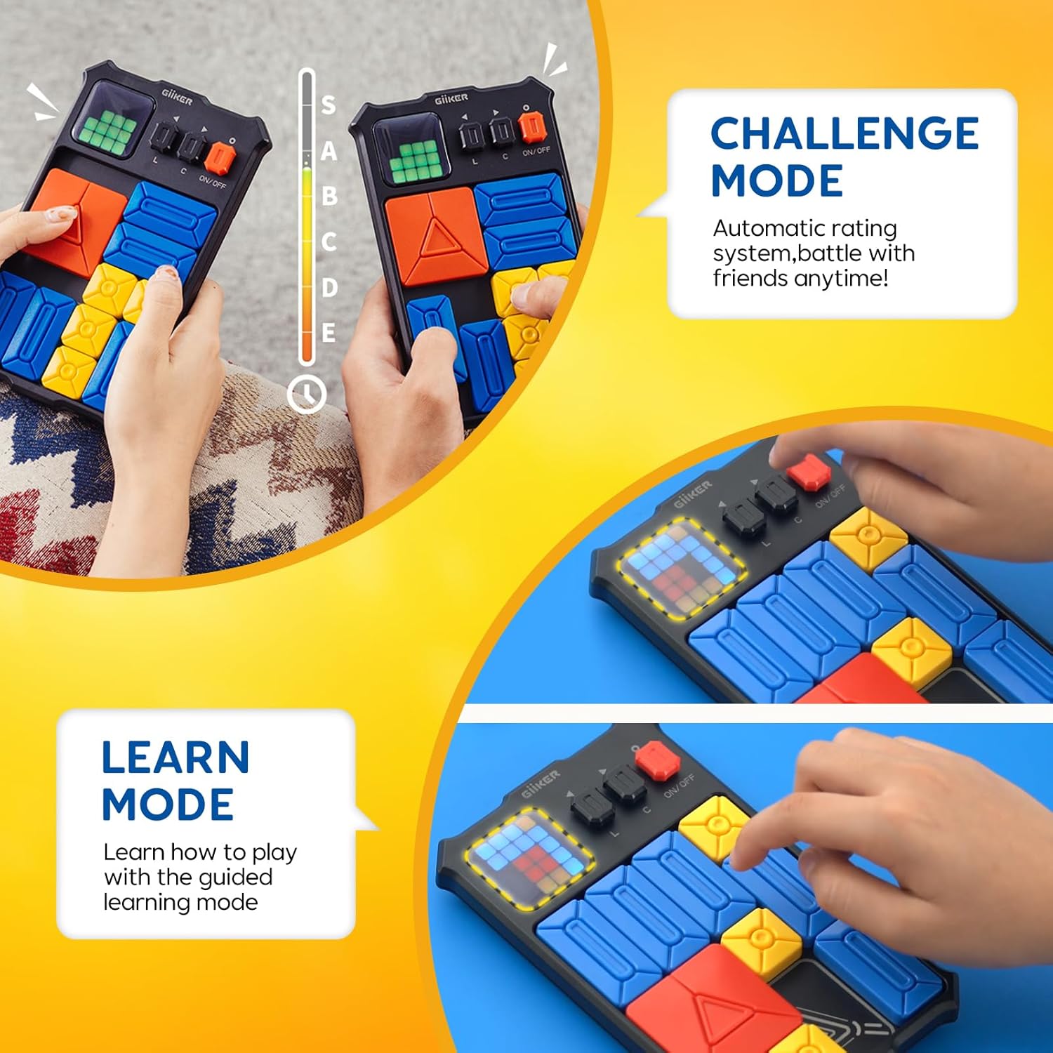Super Slide Puzzles Brain Games,500+Level Slide IQ Puzzles Game,Handheld Educational Family Day Toys,Leisure Travel Relaxation Stress Toys,Gifts for Kids of All Ages