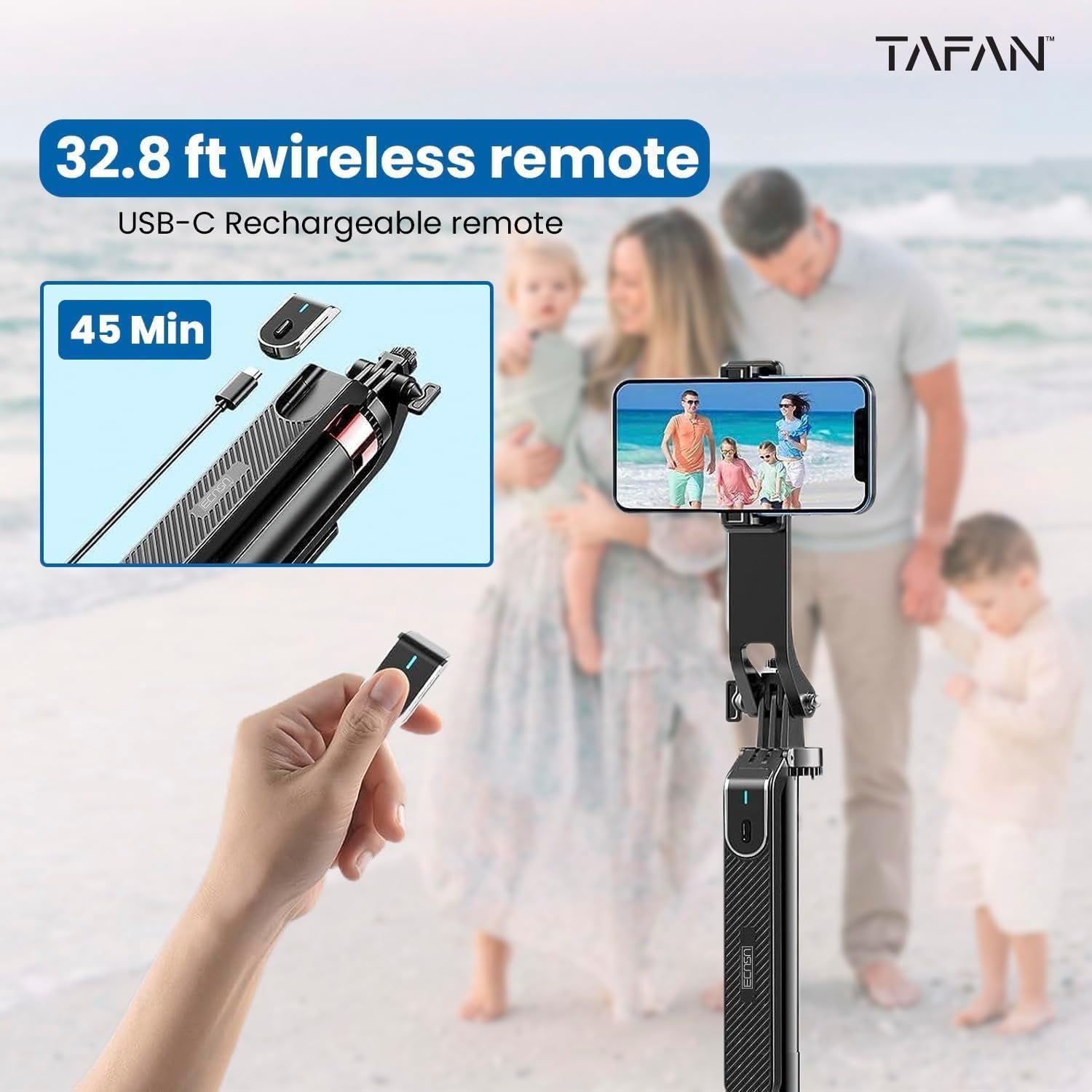 M.A&F's 180cm Selfie Stick Tripod, All in One Extendable Phone Tripod Stand with 360° Rotation for iPhone and Android Phone Selfies-Vlogging, Live Streaming.