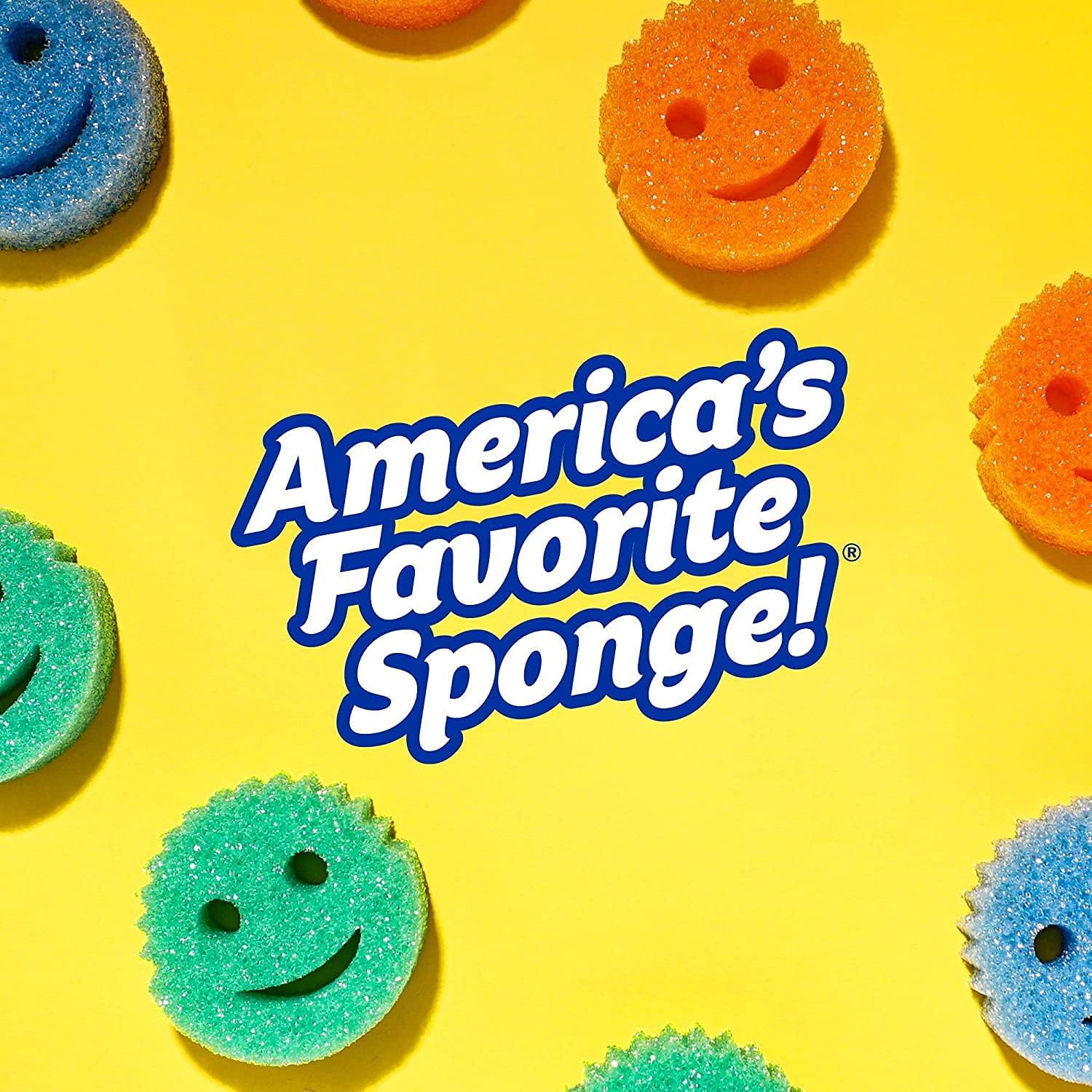 Scrub Daddy Original 4 Pack, Cleaning Sponges for Washing Up, Dish and Kitchen Sponge - as used by Mrs Hinch, Non Scratch Multi-Use Scrubbing, With FlexTexture Firm and Soft Design, Dishwashing Safe