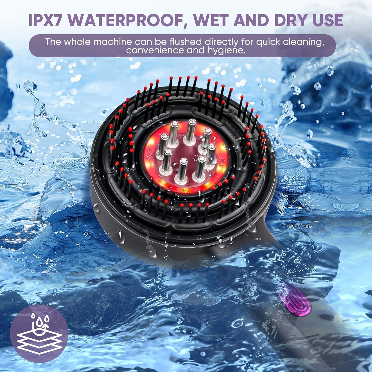 M.A&F's Scalp Massager Brush with Oil Applicator - Cordless Electric Hair Scalp Messenger, Shiatsu Head Massage, IPX7 Waterproof, Portable Deep Head Massager Comb For Hair Growth & Head Relaxation