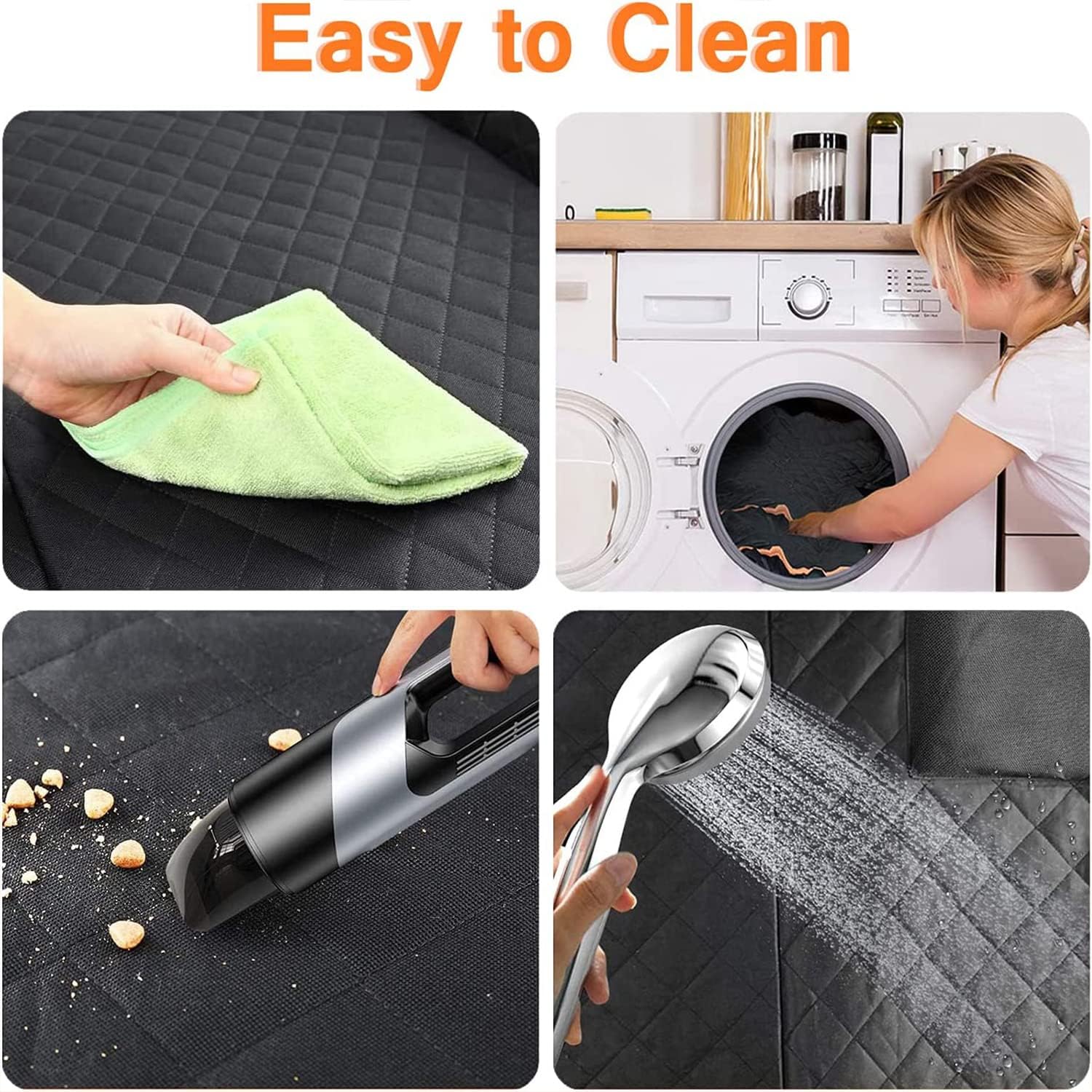 M.A&F's Dog Car Seat Cover, Waterproof and Scratchproof Dog Cover for Car Backseat, Nonslip Pet Car Seat with Mesh Window, Durable Hammock with Side Flaps for Cars, Trucks and SUV (C)