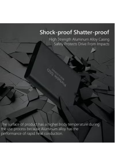 Portable External Hard Drive, Mini SSD Hard Drives,Solid State External Drives,Computer Backup Drive,USB 3.1 to Type-C Support Data Storage Transfer for Windows XP PC Laptop and Mac