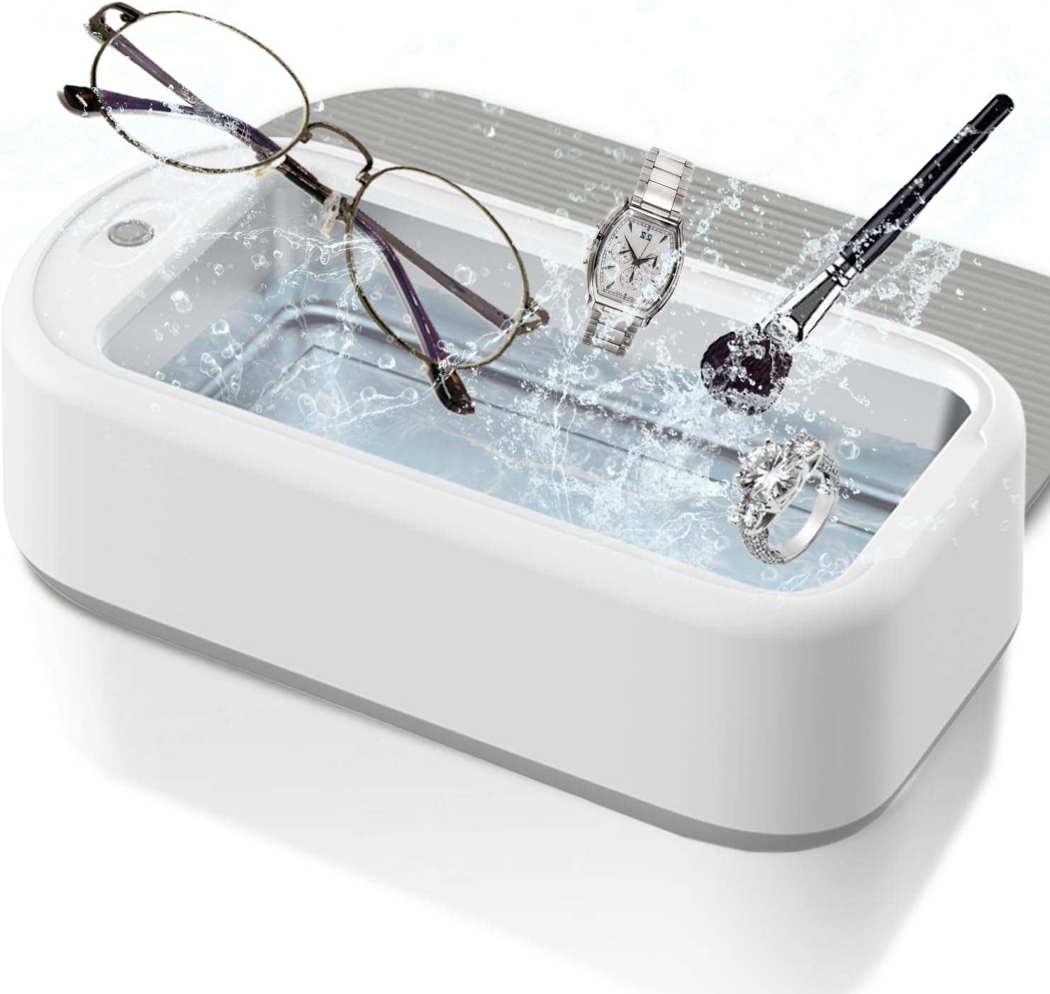 Ultrasonic Jewelry Cleaner, 40W 22oz (640ml) 48KHz Portable Professional Ultrasonic Cleaner for Eyeglass, Watches, Dentures, Ring, Blade Razor