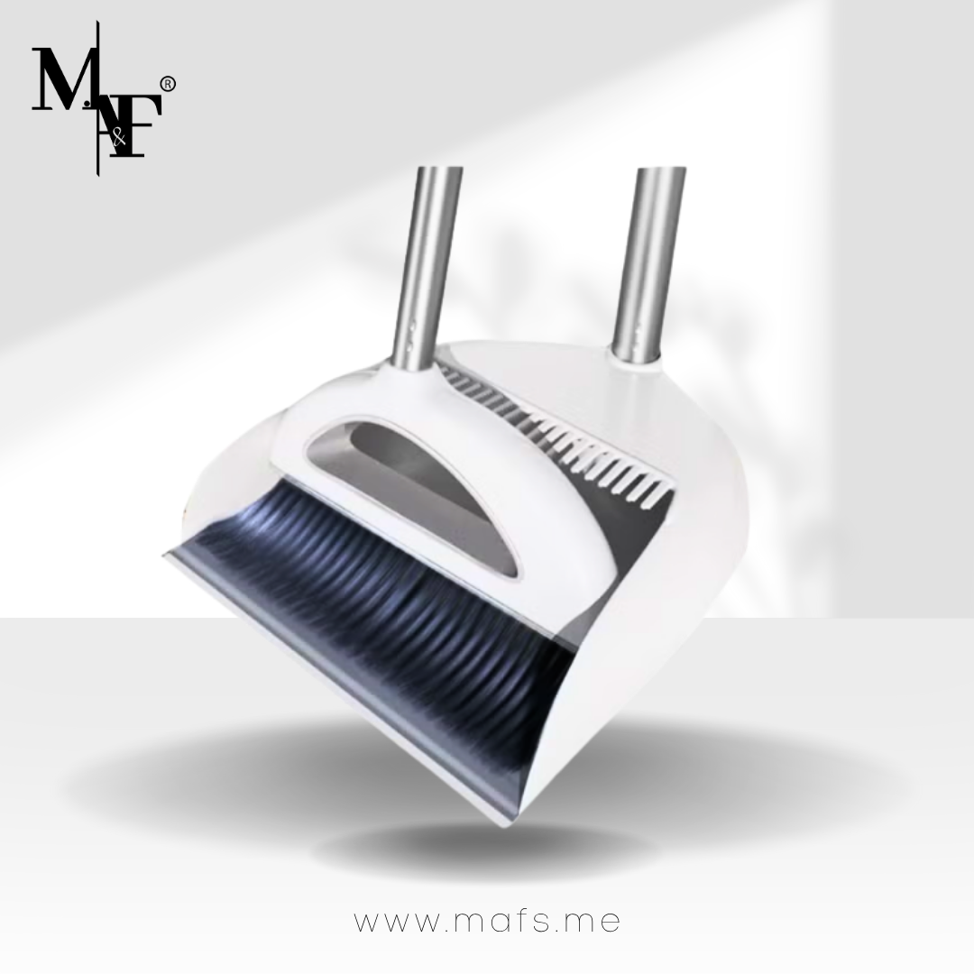 M.A&F's Broom And Dustpan Set, Standing Air Broom With Anti-Slip Long Handle & Dustpan Combo Set, Dust Pan And Brush For Home Kitchen Room Floor Cleaning Cleaning Supplies (Light Gray)