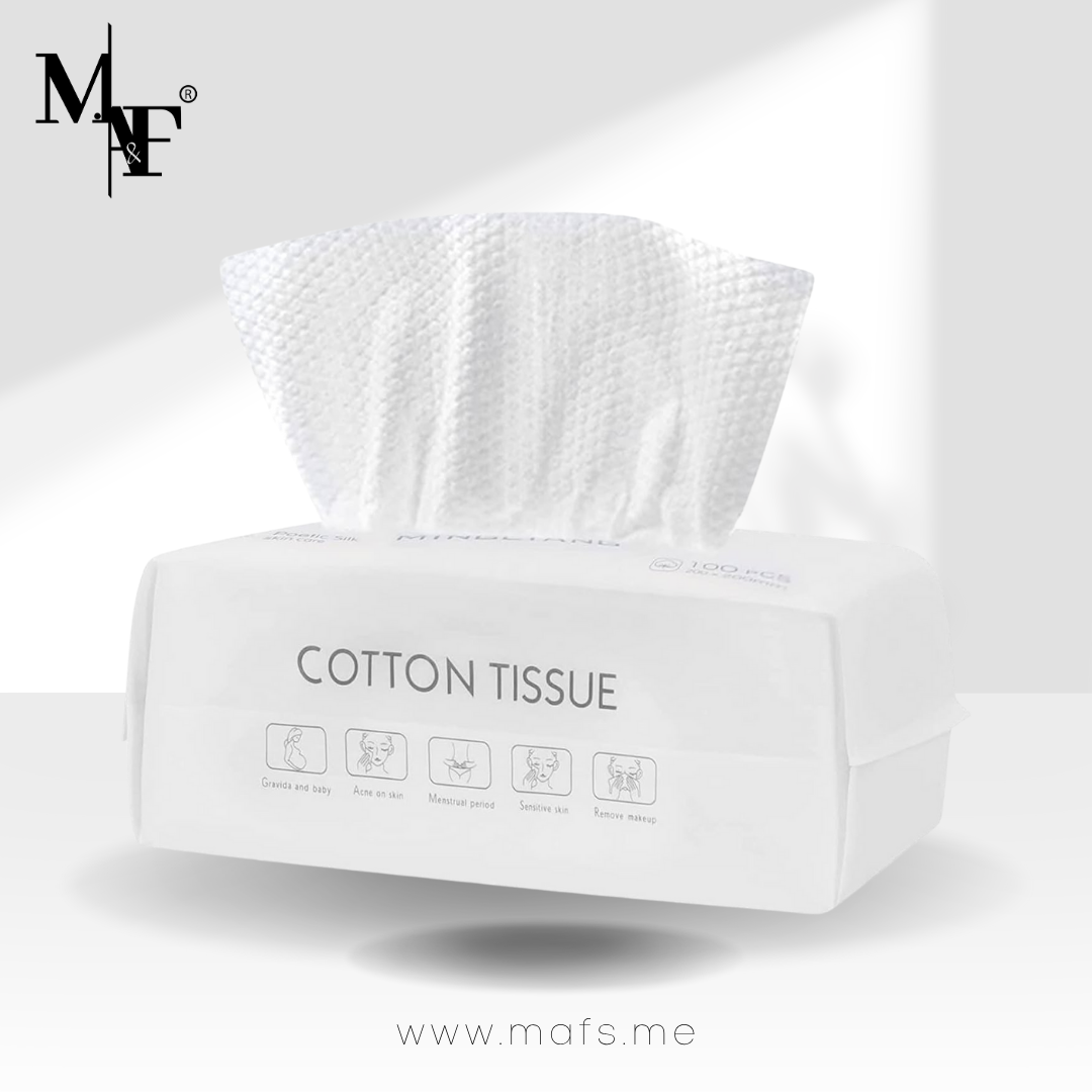 M.A&F's 100PCS Large Disposable Face Towel, Facial Eye Nail Make up Removing Cotton Tissue, Multipurpose Cotton Towel Tissue for Skin Care, Reusable Cotton Pads, Wet & Dry Use