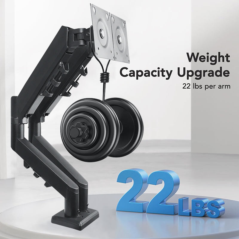 Single Monitor Arm - VESA Mount Aluminum Gas Spring Adjustable Ergonomic Computer Monitor Arm, Swivel Monitor Mount & 2 Grommet Mounting Base for 13-32 inches 2-9kgs Sceens