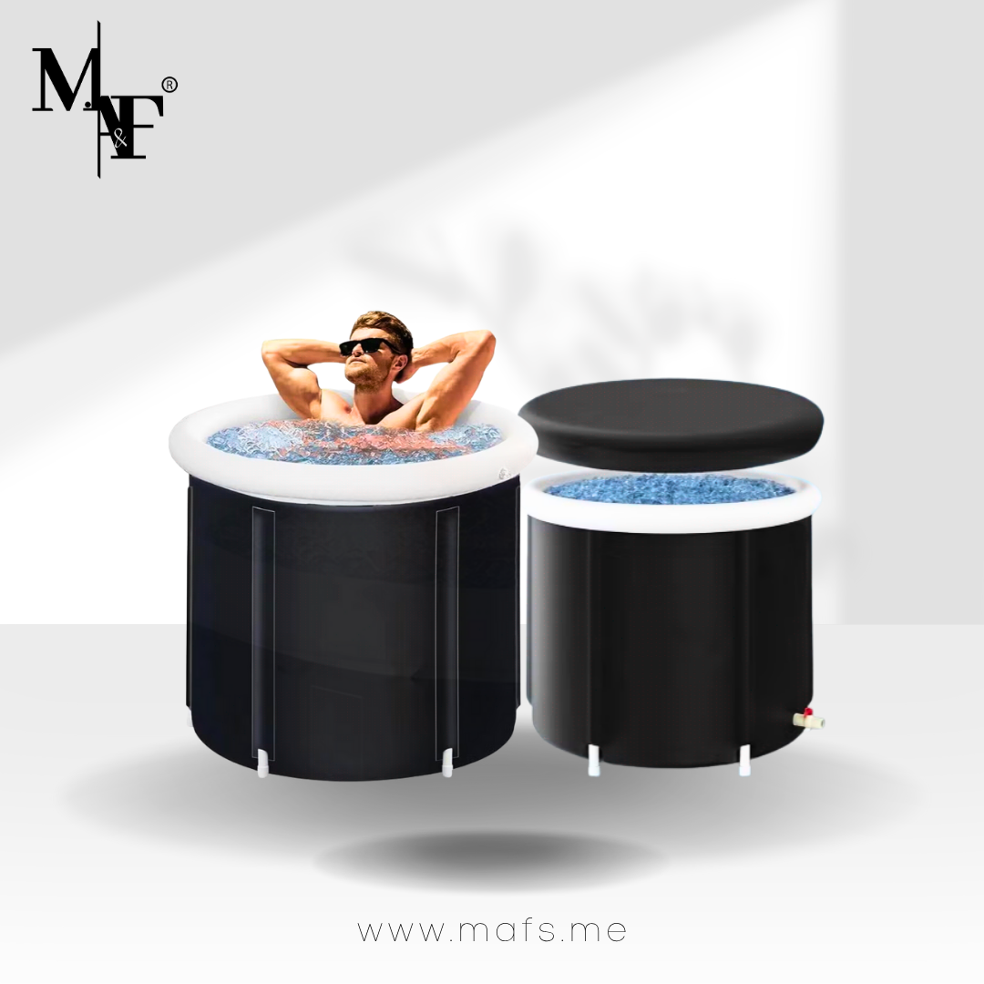M.A&F's BIG DIPPER ICE BATH (XXL) Portable Tub for Cold Water Therapy Recovery/Training - Premium Ice Bathtub with Lid for Athletes Cold Plunge (Black)