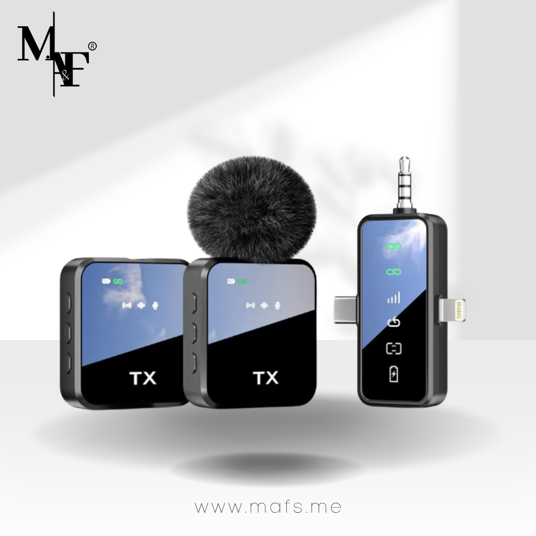 M.A&F's Wireless Lavalier Microphone,3 in 1 Wireless Mic for iPhone/Android/Camera,Mini Bluetooth Microphone Noise Reduction Mic for Record Interview, Vlogging, YouTube, Tiktok